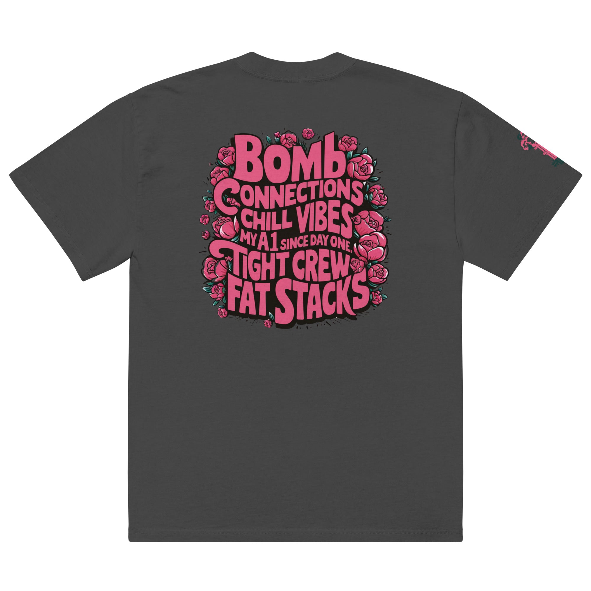 Pink Lowkey Designed Oversized t-shirt